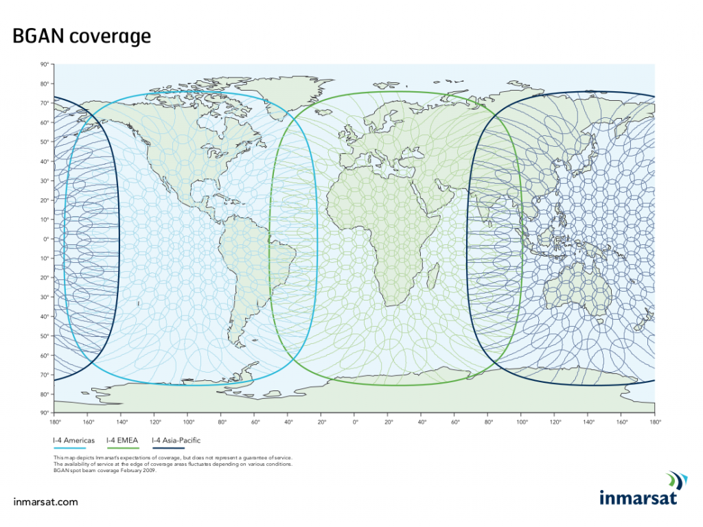 Inmarsat Satellite - OriginalBGAN Spot Beam Coverage 1024x768 